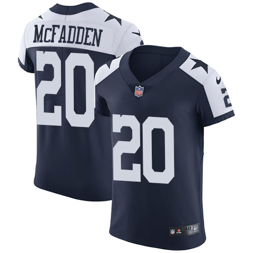 Nike Cowboys #20 Darren McFadden Navy Blue Thanksgiving Men's Stitched NFL Vapor Untouchable Throwback Elite Jersey - Click Image to Close